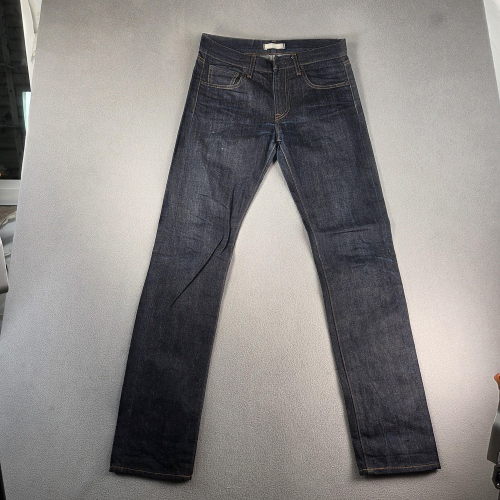 UNIQLO Selvedge Jeans Womens 8 29 Dark Indigo Denim Slim Straight Selvedge Raw